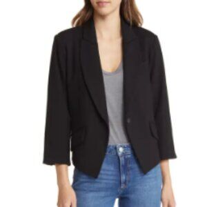 Wit & Wisdom Peak Lapel Crop Blazer (Nordstrom Exclusive)